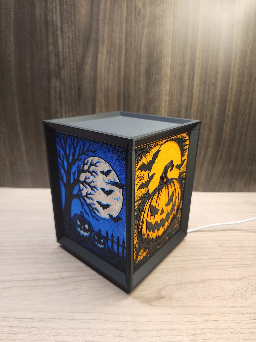 Halloween -Rotating Lithophane Lantern w/ Halloween inserts