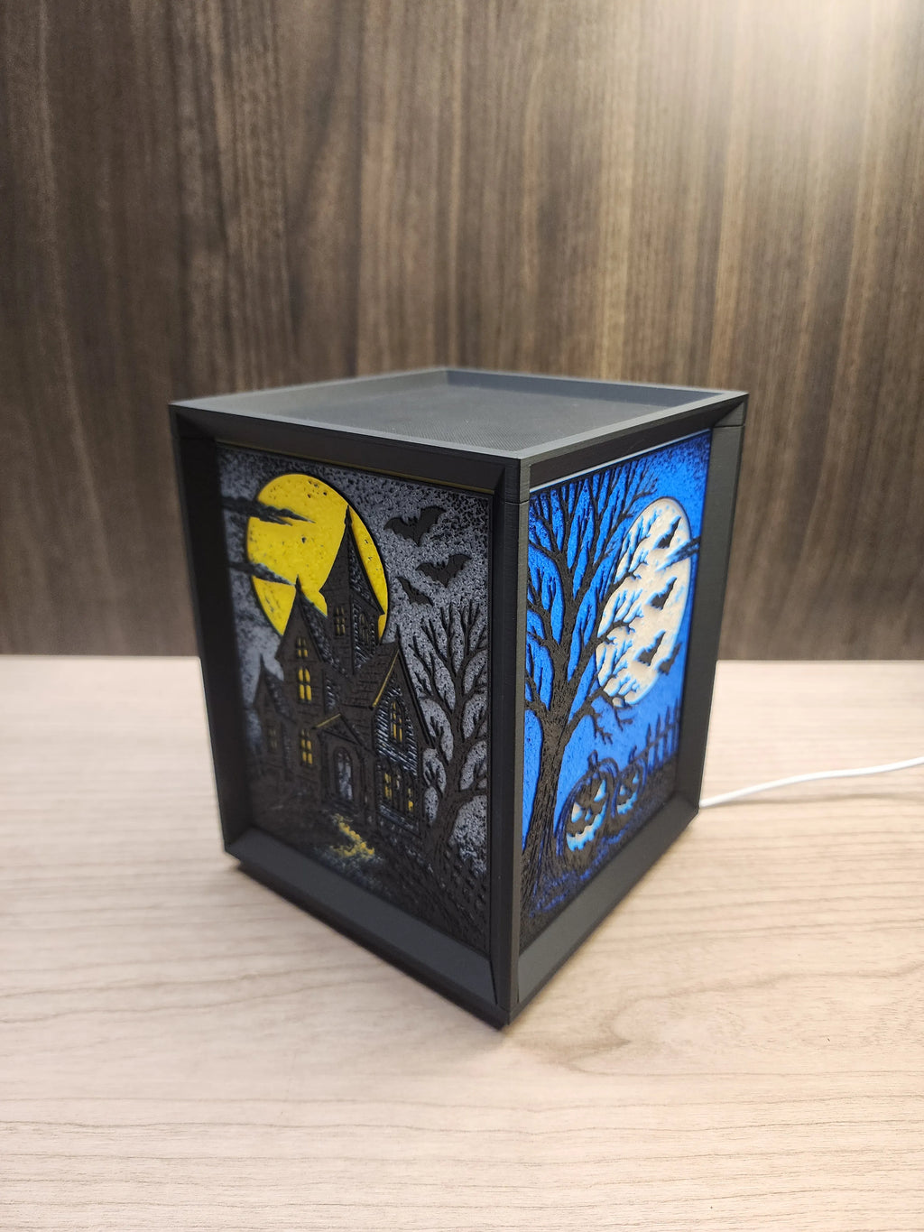 Halloween -Rotating Lithophane Lantern w/ Halloween inserts