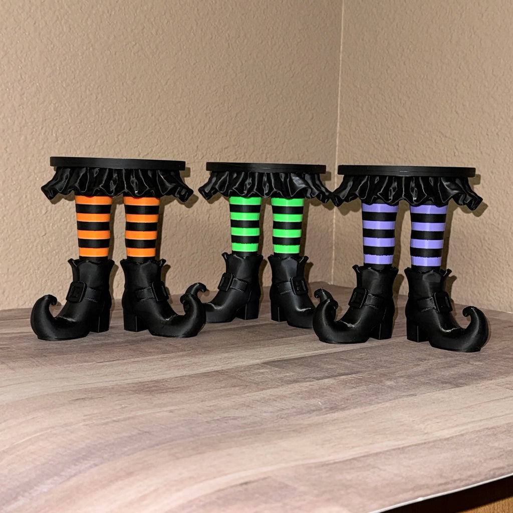 Witch Legs Candle Holder for up to 4 inch candles - 6 inches tall