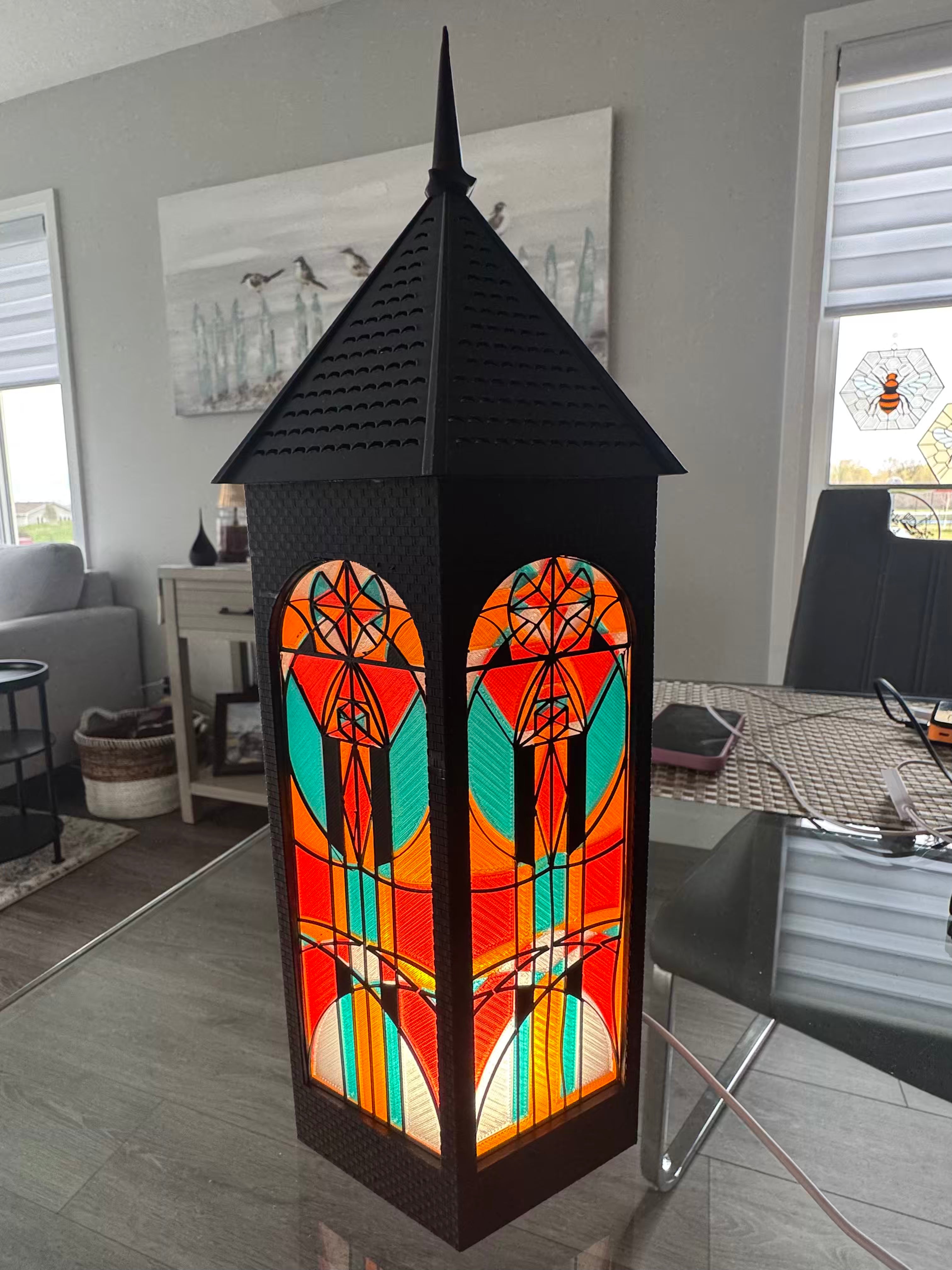 Cathedral Stained Glass LED Lamp