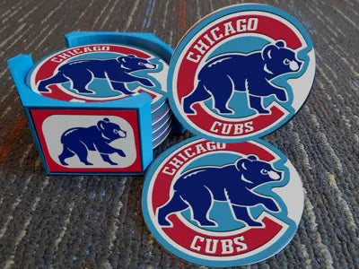 MLB Fan Send Coaster Set - 5 Piece Coaster with Stadium Fan Stand Holder