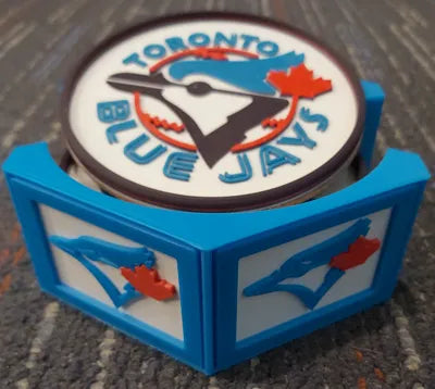 MLB Fan Send Coaster Set - 5 Piece Coaster with Stadium Fan Stand Holder