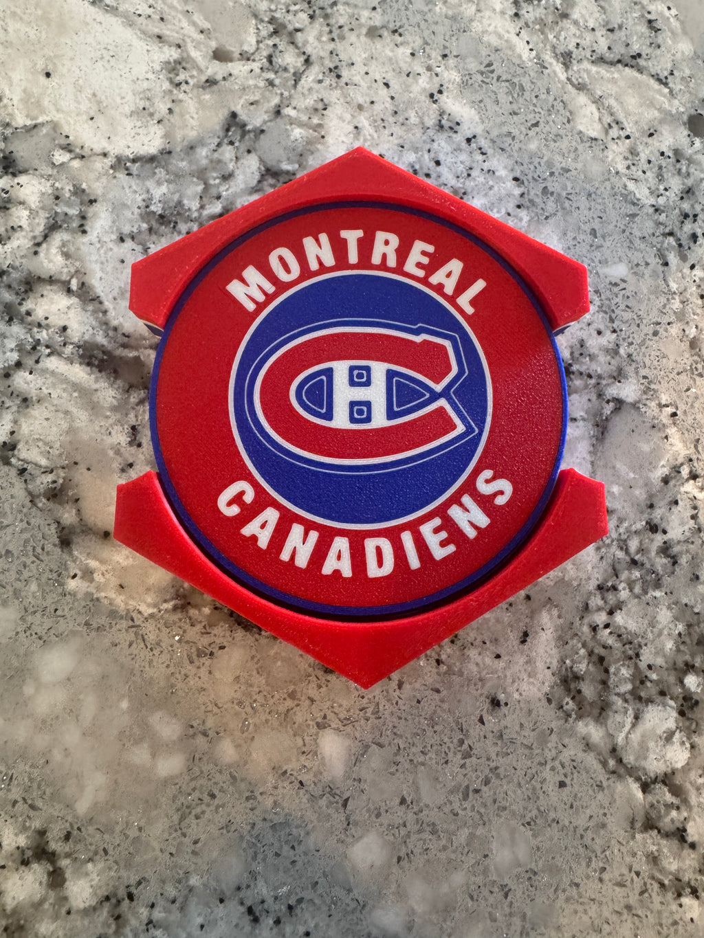 NHL Fan Stand Holder - Montreal Canadiens - 5 Piece Cork Backed Premium Set