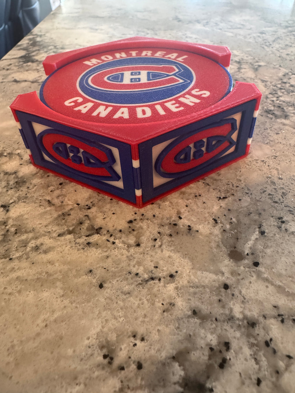 NHL Fan Stand Holder - Montreal Canadiens - 5 Piece Cork Backed Premium Set