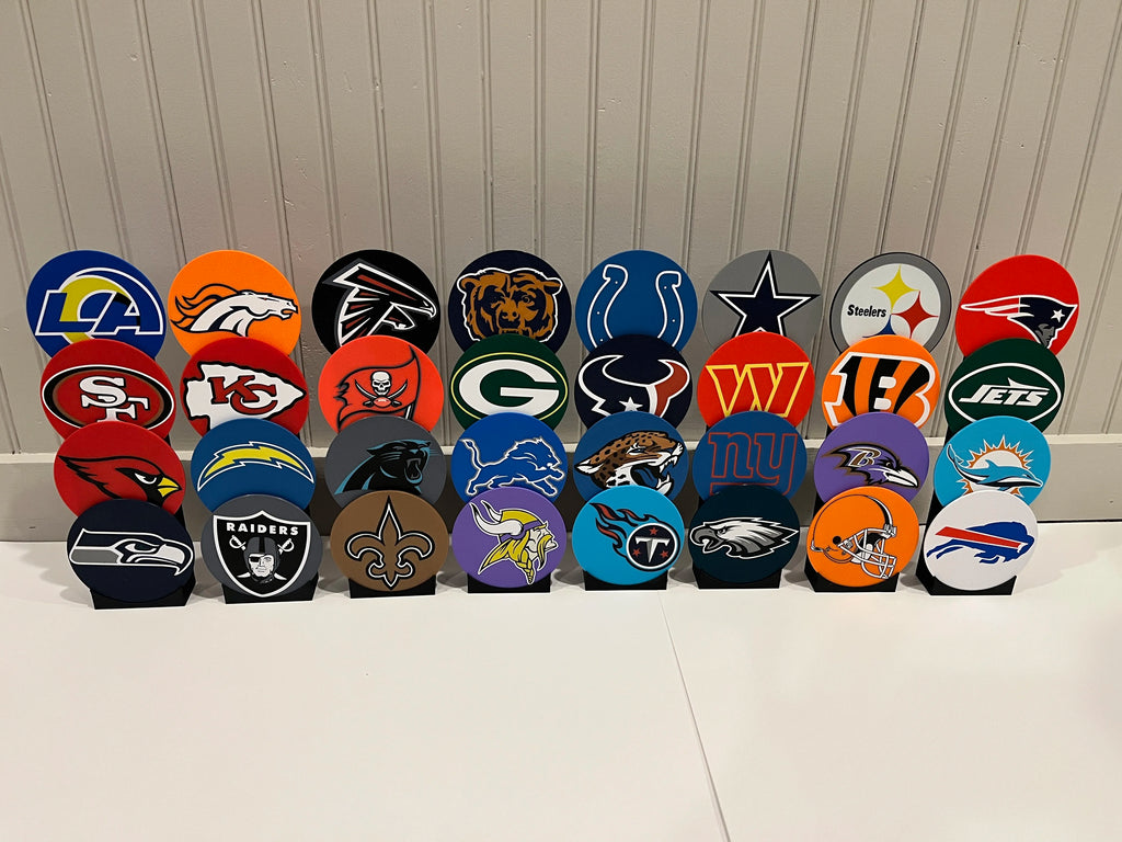 All NFL Sports Team Coasters - Set of 4 with holder