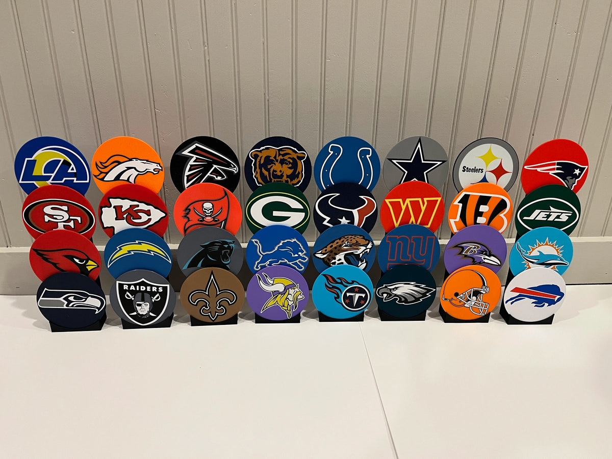 All NFL Sports Team Coasters - Set of 4 with holder
