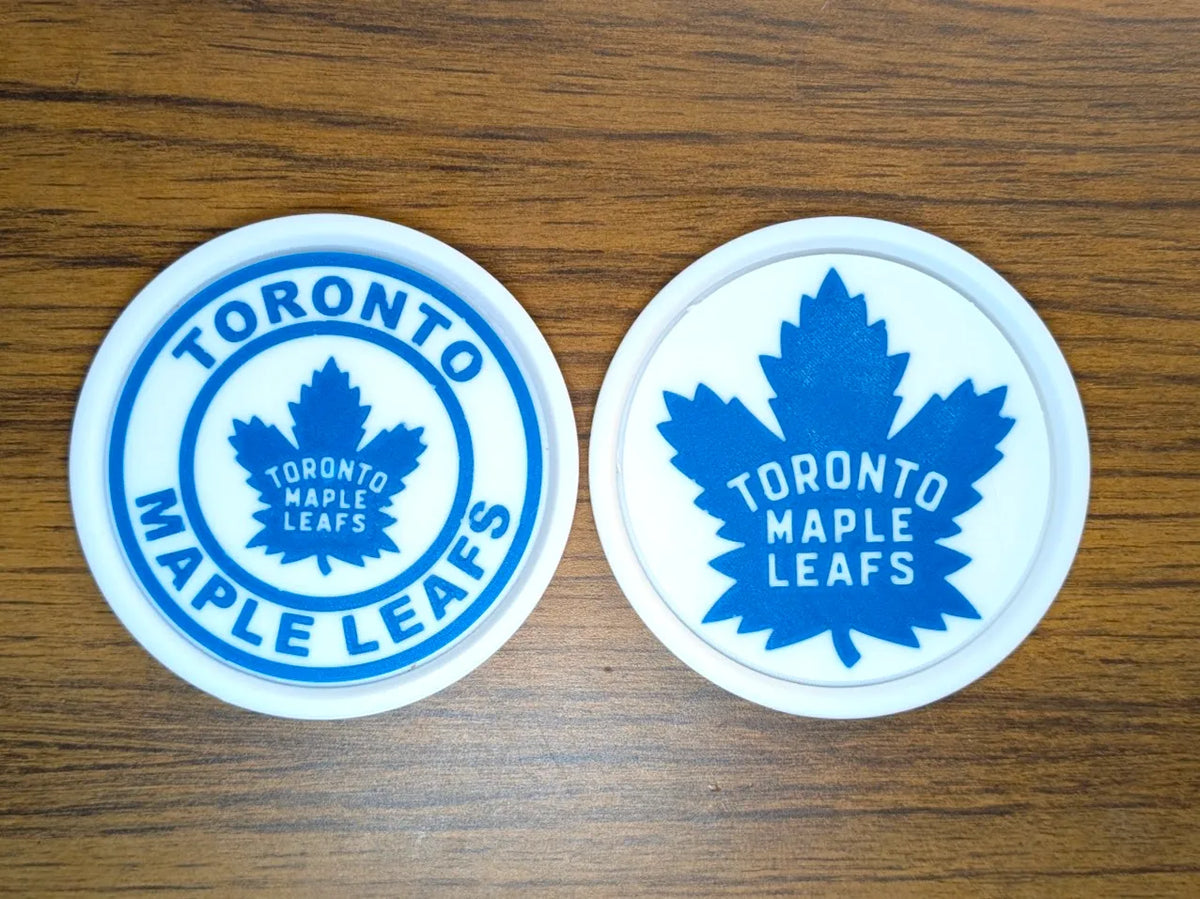 Self Stacking Coasters - 24 NHL teams w/ 2 versions per team x 5 Coasters with Holder