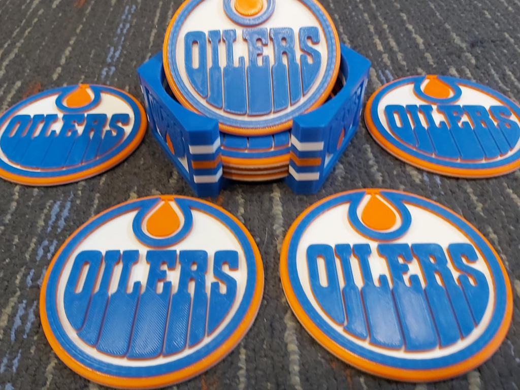 NHL Fan Stand Coaster Set - ALL NHL Teams - Includes 5 Coasters and Stadium Holder with Team Board Logos