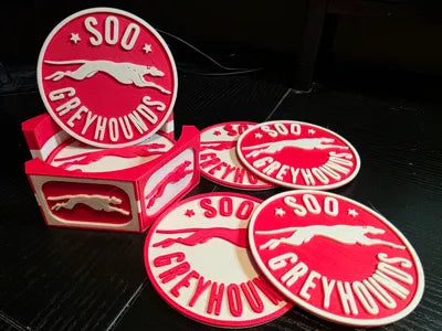 OHL Fan Send Coaster Set - 5 Piece Coaster with Stadium Fan Stand Holder