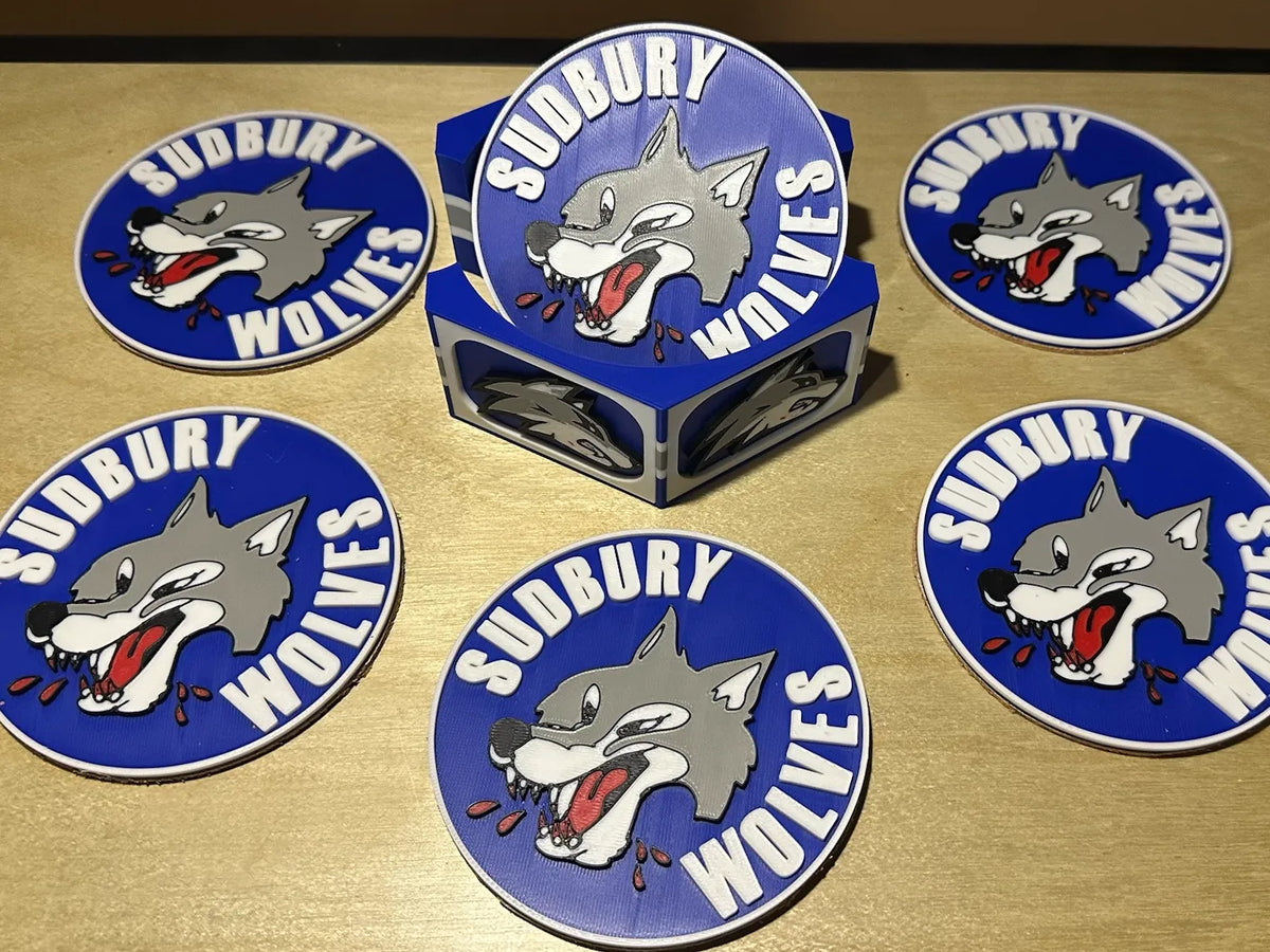 OHL Fan Send Coaster Set - 5 Piece Coaster with Stadium Fan Stand Holder
