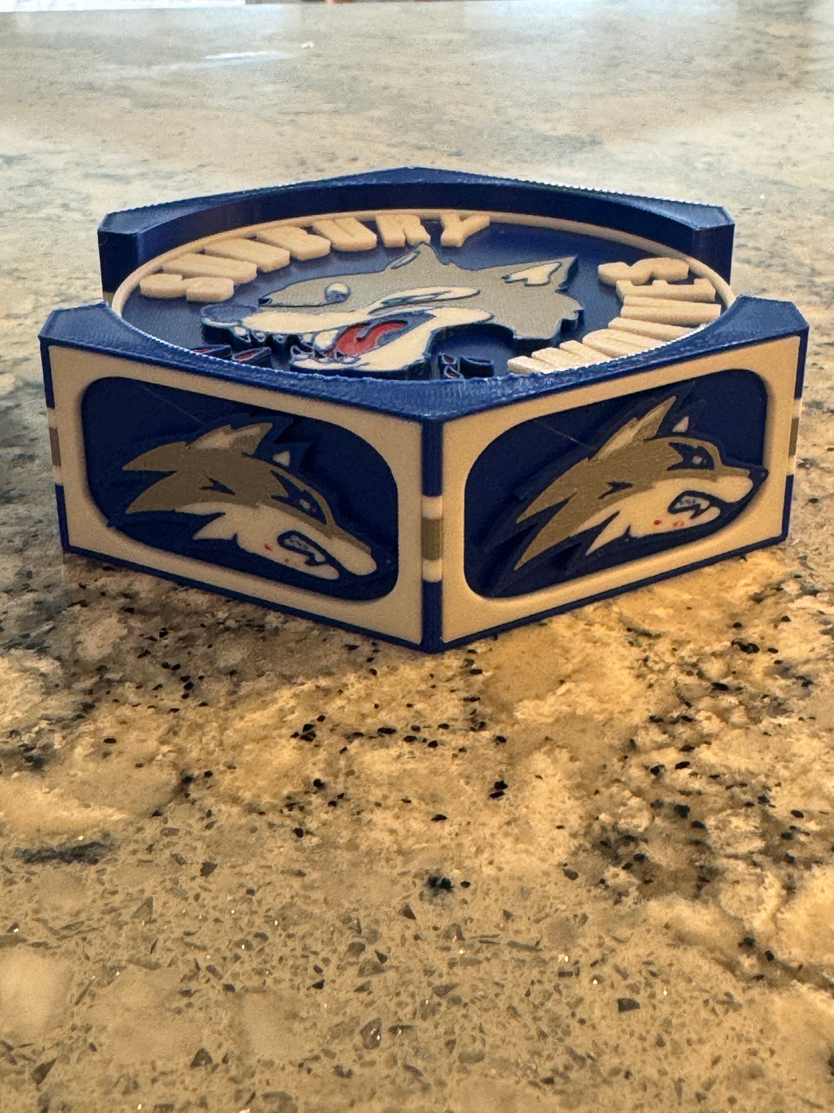 OHL Fan Send Coaster Set - 5 Piece Coaster with Stadium Fan Stand Holder