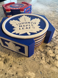 NHL Fan Stand Holder - Toronto Maple Leafs - 5 Piece Cork Backed Premium Set