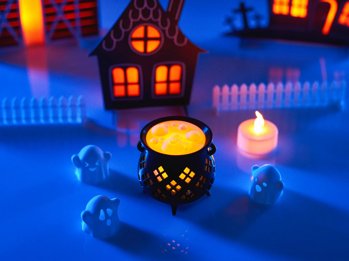 Halloween - Cute Witch's Cauldron Tea Light - 3 inches