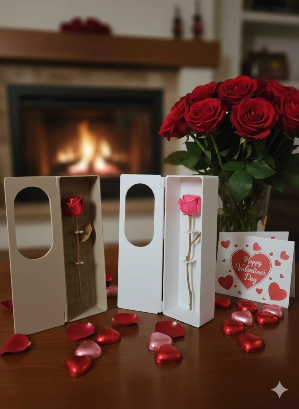 Valentines Box - I Love You / You Are My Valentines w/ Rose